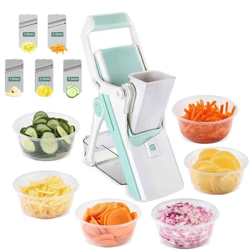 4 In 1 Vegetable Cutter Chopper Adjustable Multi-function Drum Cutter Vertical Vegetable Cutter Kitchen Shredder Grater Artifact